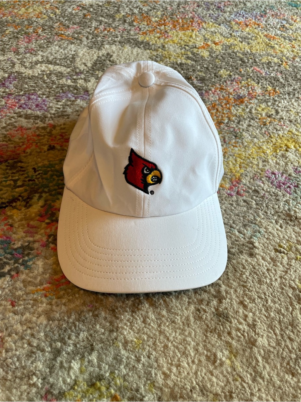 Adidas OSFW women white U of L cards adjustable breathable hat cardinals cap